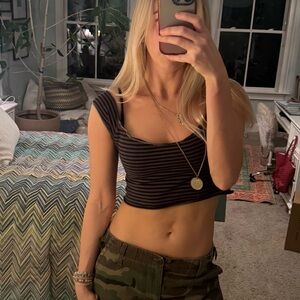 John Galt striped crop top